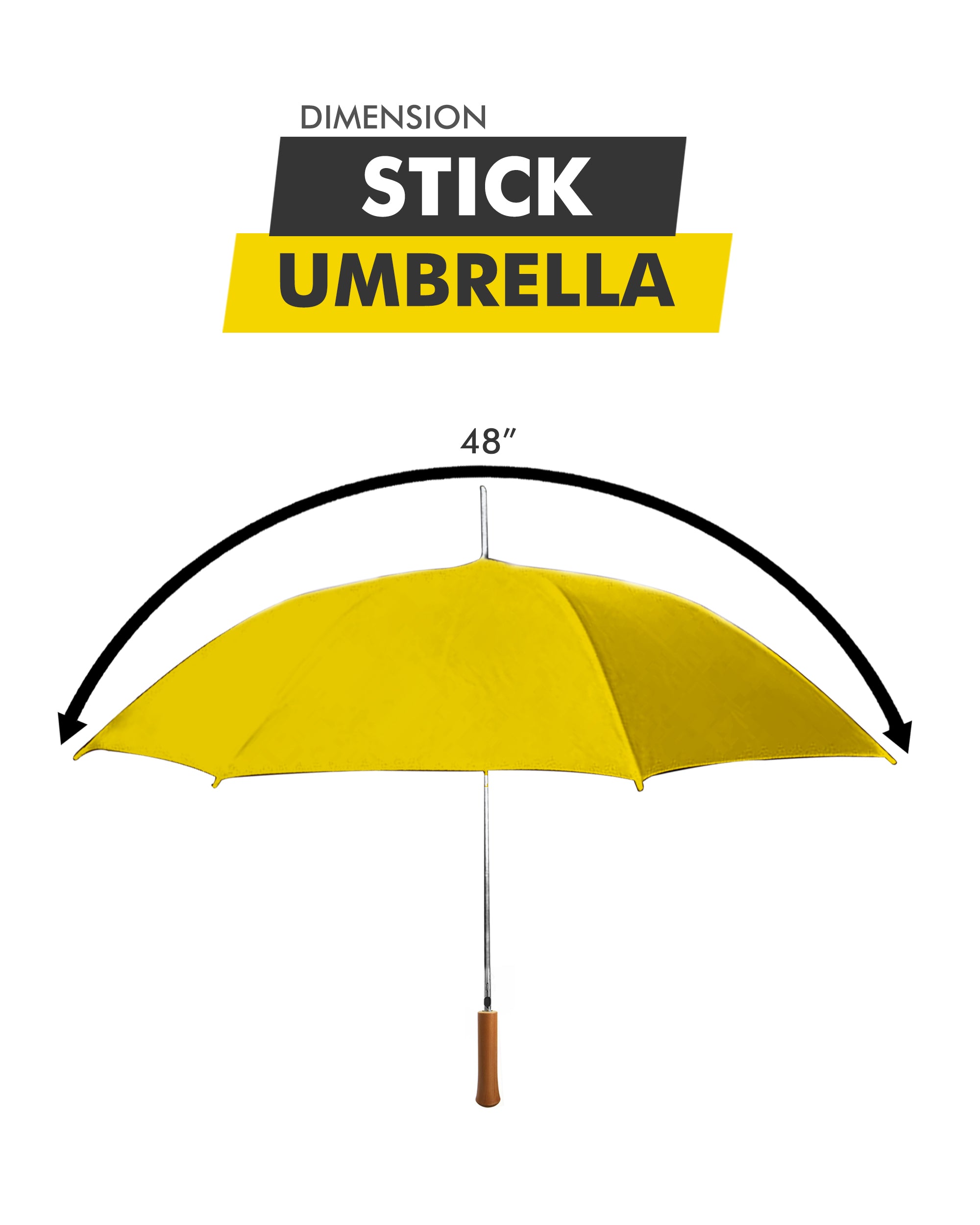 Yellow 48 Inch Auto Open Umbrella