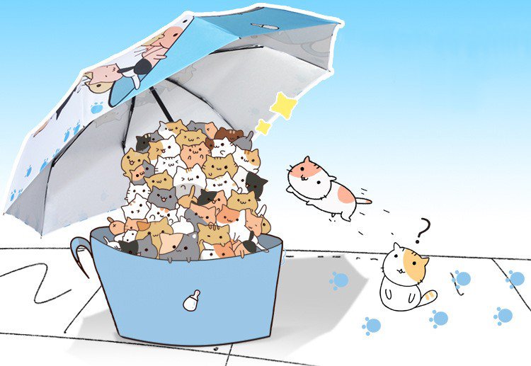 Creative Cartoon Cat Cute Sunny Painting Umbrella