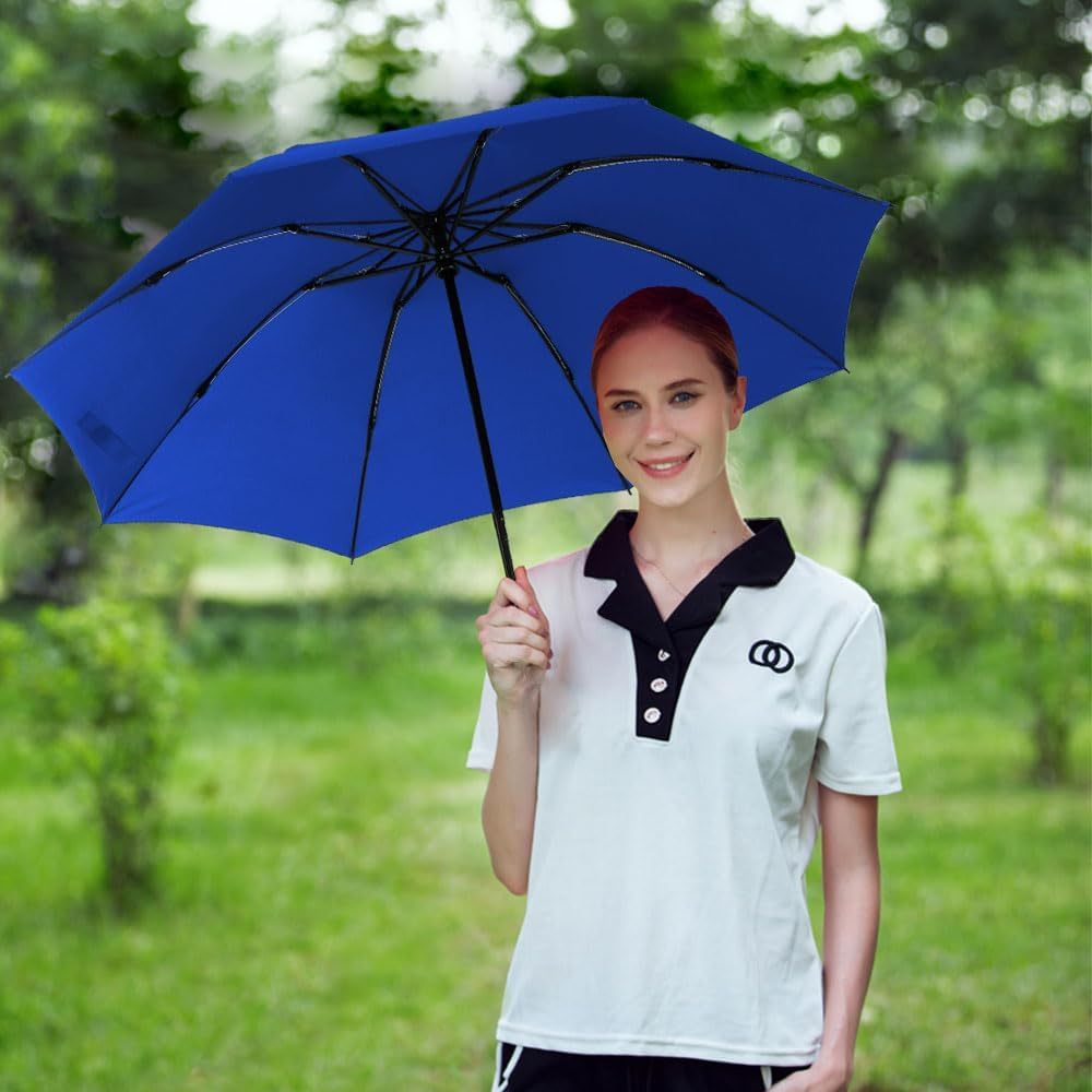 Compact Reverse Folding Umbrella Auto Windproof Travel Umbrella | Dark