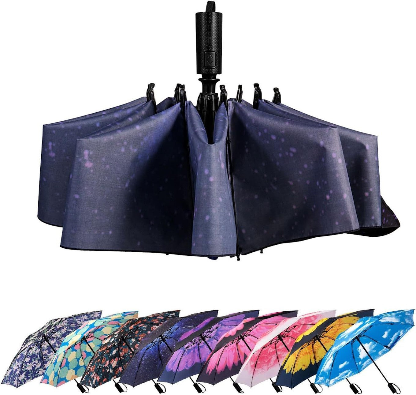 Compact Reverse Folding Umbrella Auto Windproof Travel Umbrella | D01